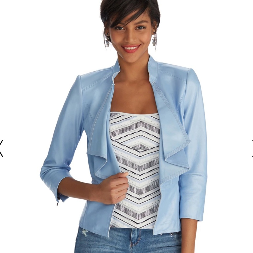 WHBM NWOT 3/4 Sleeve Blue Leather
Jacket